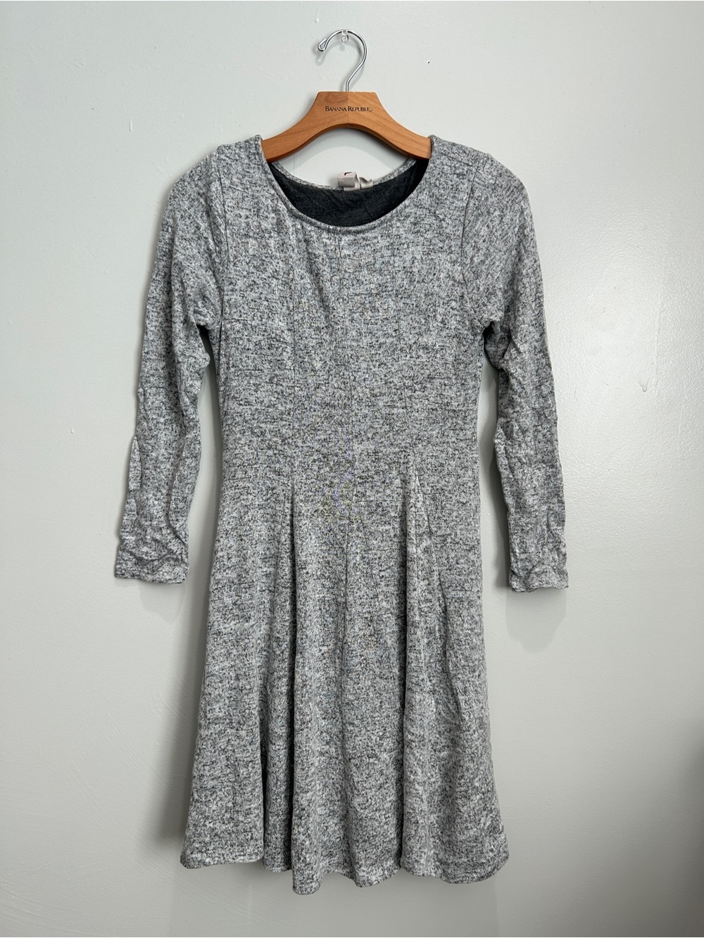 dolan Heather Gray Long-Sleeve Fit-and-Flare Dress